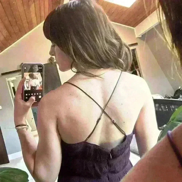 NWT BANANA REPUBLIC Plum Burgundy Pleated Maxi Strappy Formal Dress Women Pt 2 - Picture 5 of 12